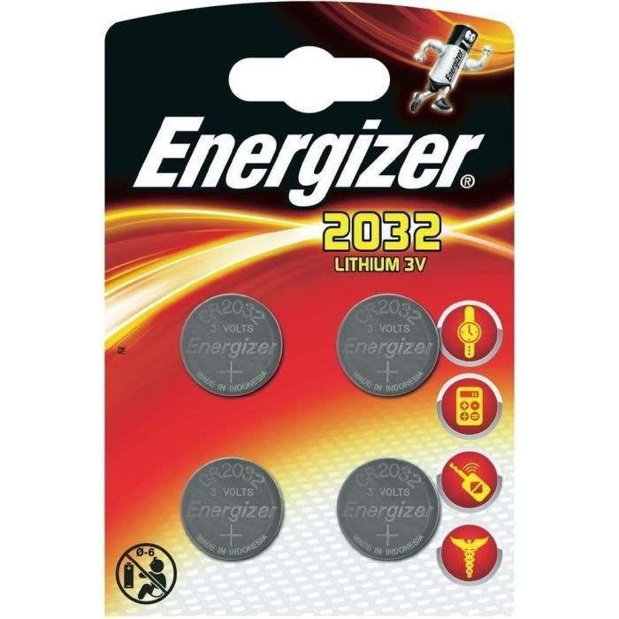 Pile bouton lithium Energizer 2032 3 V, lot de 6 (DL2032/CR2032) sur