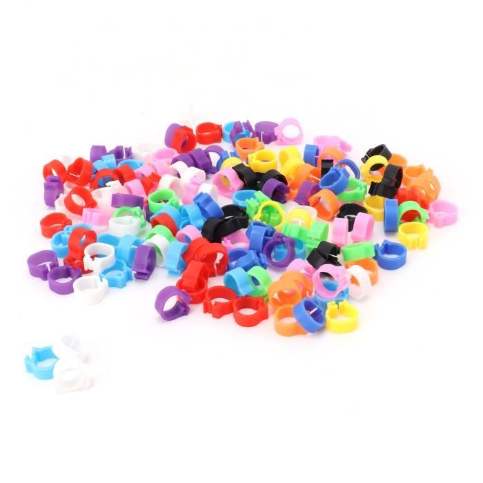 150 Anneaux Pour Pattes D'oiseaux - 8mm Diamètre Intérieur - Plastique, Couleurs Aléatoires - Pour Pigeons, Poules, Canards