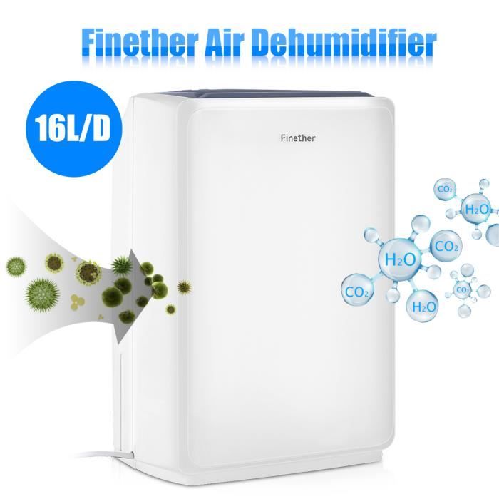 Finether Steam Finether 16L - Déshumidificateur numérique LCD Anion Air Purifier ...