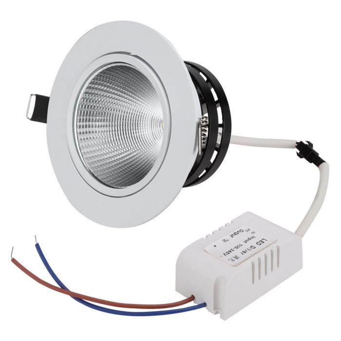 Fydun LED Down Light Projecteur LED intérieur COB Down Light Lampe de  décoration intégrée Trou ouvert 89mm 100-240V 7W (7 w
