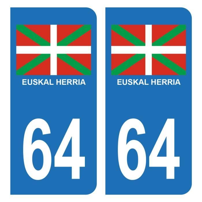 1 sticker plaque immatriculation auto 3D RESINE DRAPEAU PAYS BASQUE Euskadi 74