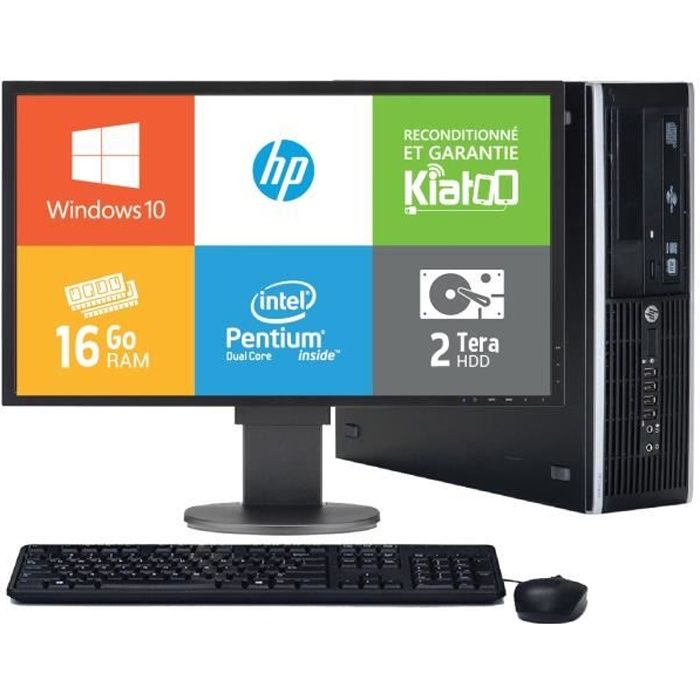 Ordinateur De Bureau Hp Elite 6200 Dual Core Celeron 16 Go Ram 2 To Disque Dur Ecran 22 Pouces Windows 10 Officiel Prix Pas Cher Cdiscount