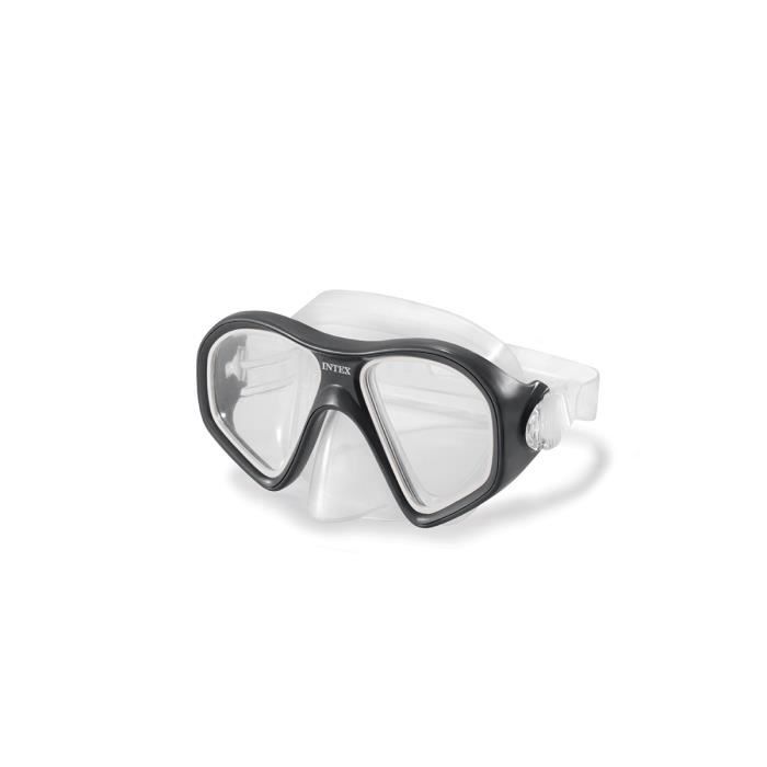 Masque de plongée - INTEX - Reef Rider Noir - Jupe hypoallergénique - Verre polycarbonate - Sans latex