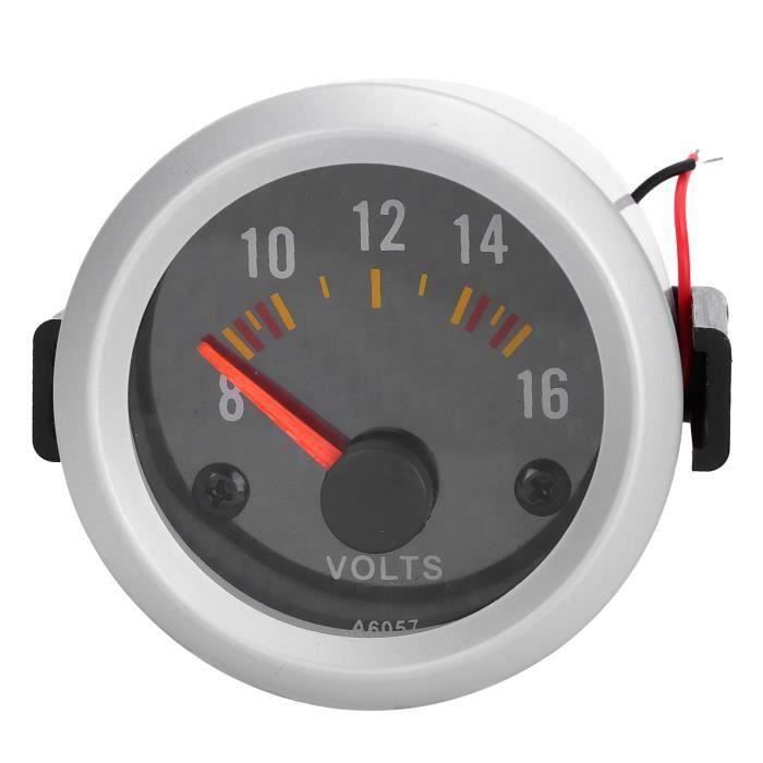 ELING Voltmètre 52mm 8-16V Avec Rétroéclairage 8 Couleurs