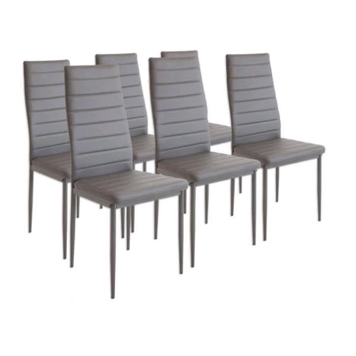 6 x chaises LESHP - gris - chaise de salle à manger chaise de cuisine