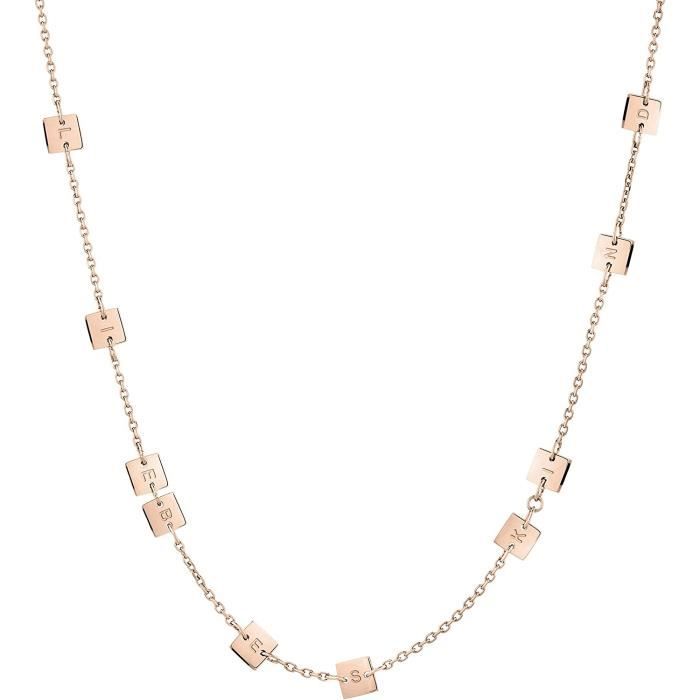LIEBESKIND BERLIN Beads 6mm mit Logotag in Edelstahl, 17 cm LJ 0091 B 17 Damen e