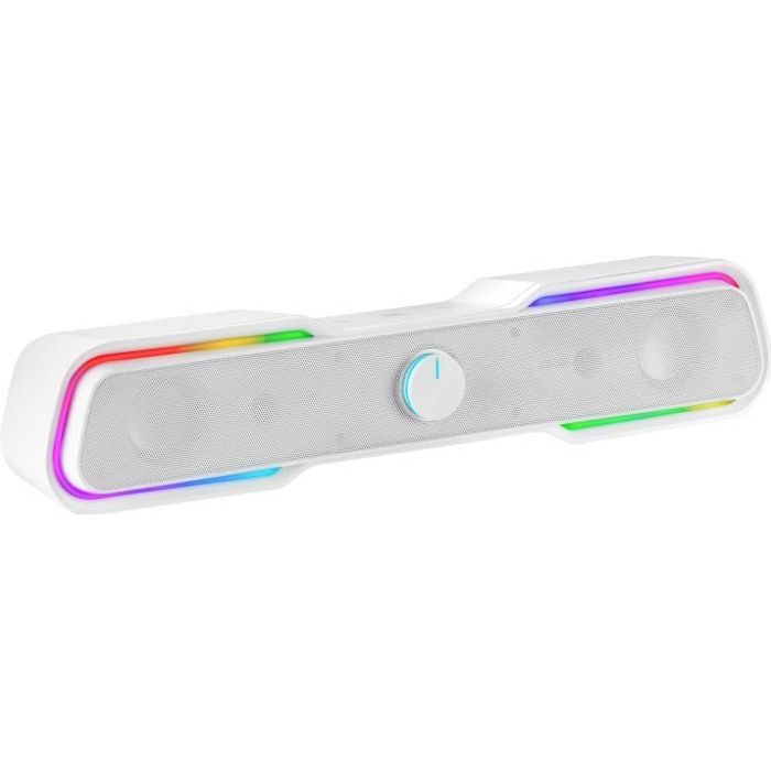 Barre de son Mars Gaming MSBX Blanc - Bluetooth 5.0 + Jack 3.5 - DSP Sound 10W
