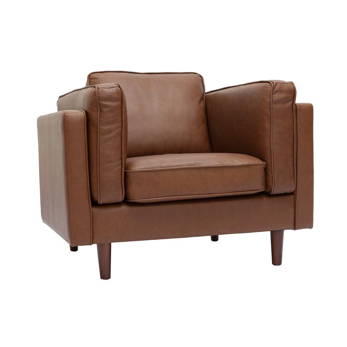 Miliboo - Fauteuil vintage cuir marron BRADLEY