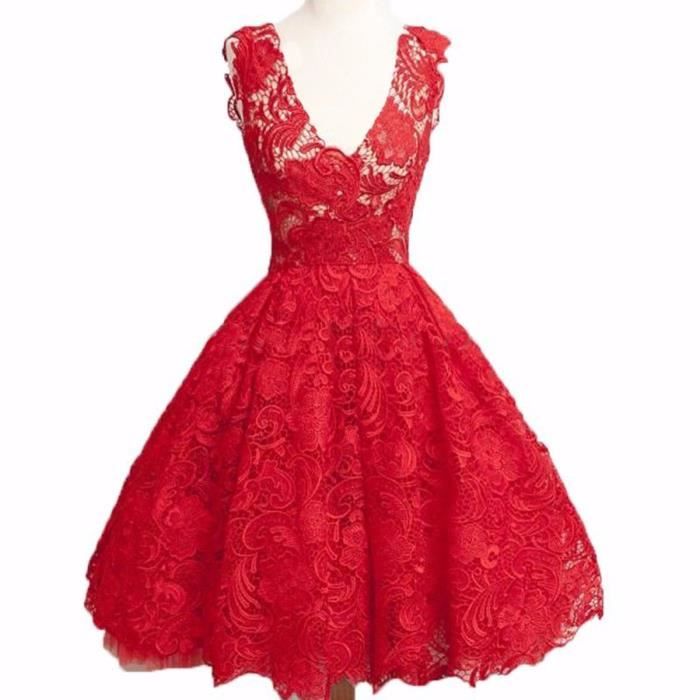 robe de princesse rouge femme