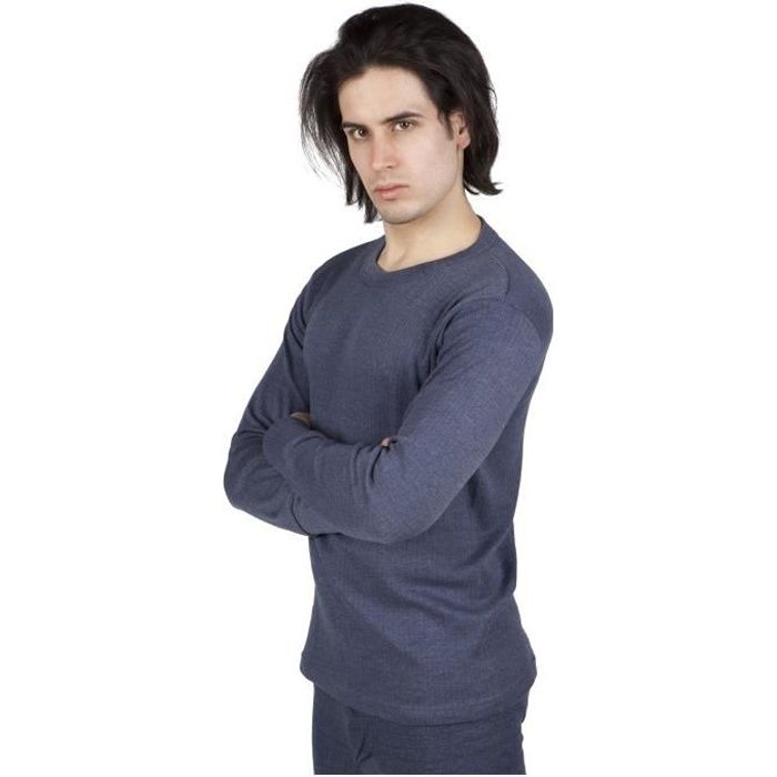 T-Shirt Thermique Homme Manches Longues Col Roulé – Pull Chaud D'Hiver, Sous-Vêtement Confortable Et Respirant En Laine/Modal