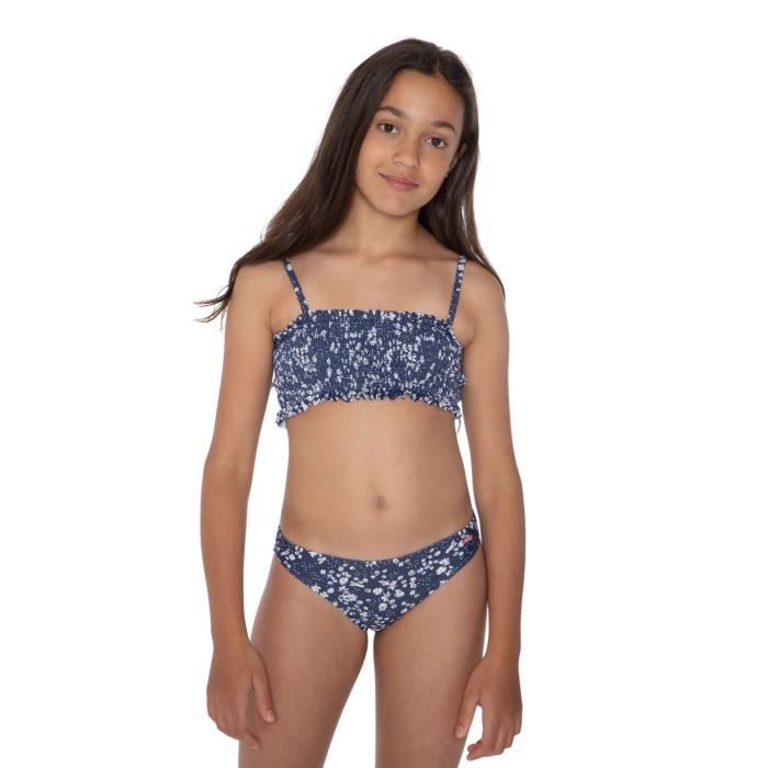 Maillot de bain 2 pieces fille Protest Prtzoey Smocked deep seablue 12 ans Cdiscount Sport