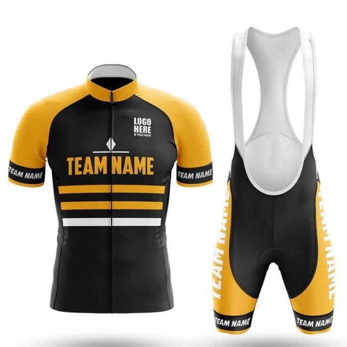 Maillot Cycliste Homme Manches Courtes, 3 Poches Arrière, Jaune, Taille 2XL - Neuf
