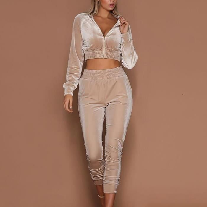 Ensemble Jogging Femme 2 Pièces – Veste Et Pantalon Ample, Streetwear Confortable Pour Automne Et Hiver - 6