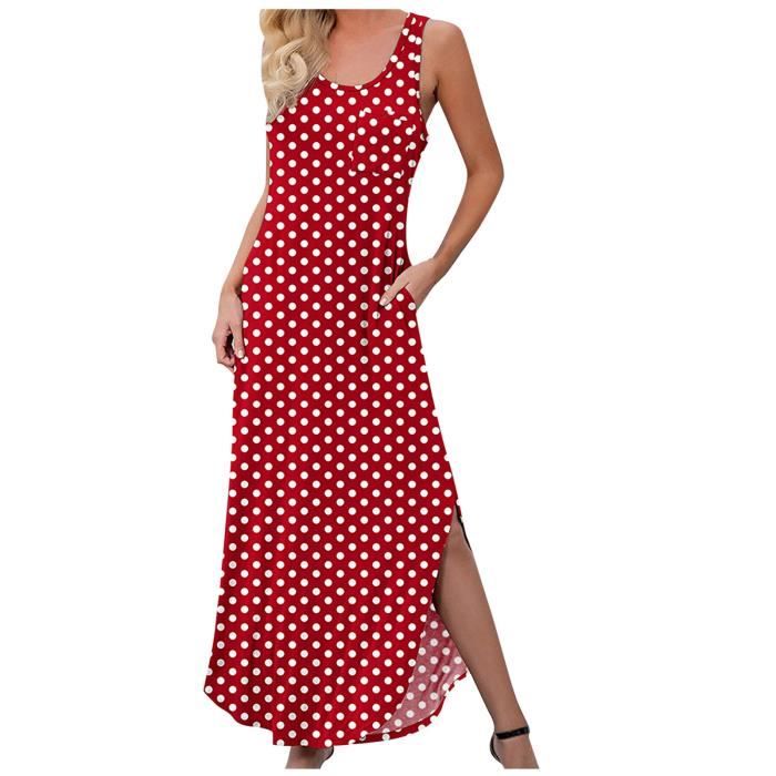 Robe Sans Manches Col Rond Imprimée