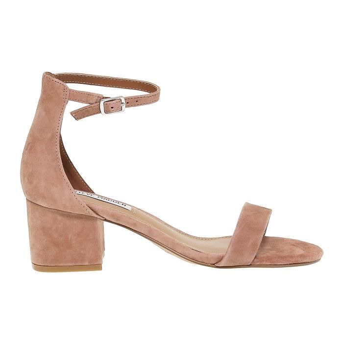 Sandales plates STEVE MADDEN IRENEE B en chamois beige Femme Cuir Talon 5 cm Beige Cdiscount Chaussures