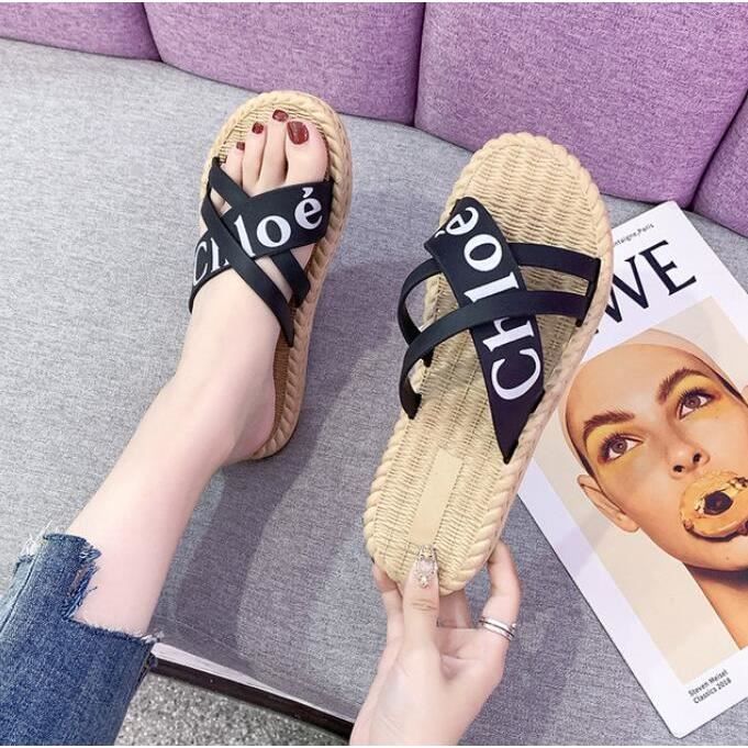 Chaussures ECELEN Slippers été femme à semelle plate avec nœud