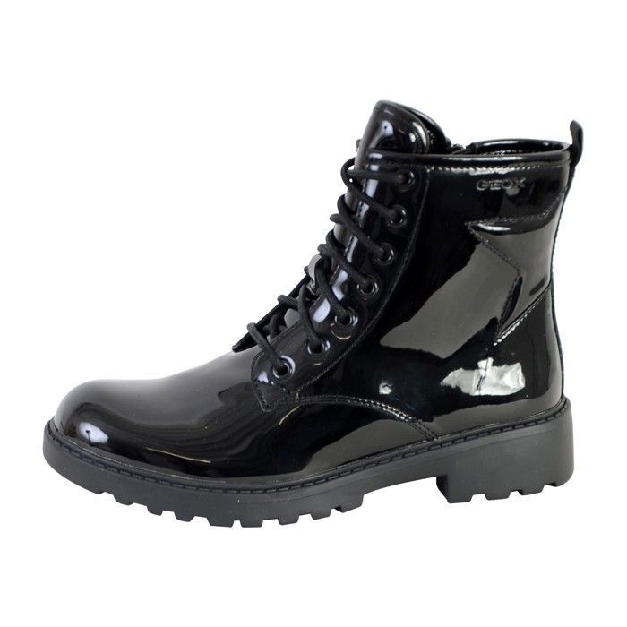 Bottines Geox Casey Fille Noir Lacets ronds Confort