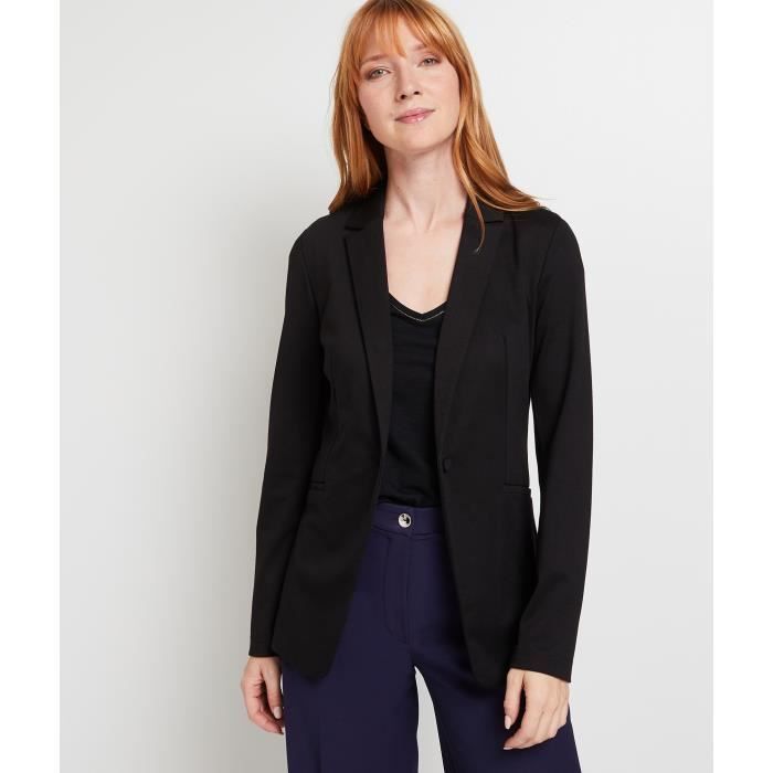 GRAIN DE MALICE Veste en maille col tailleur femme Black Cdiscount Pret a Porter