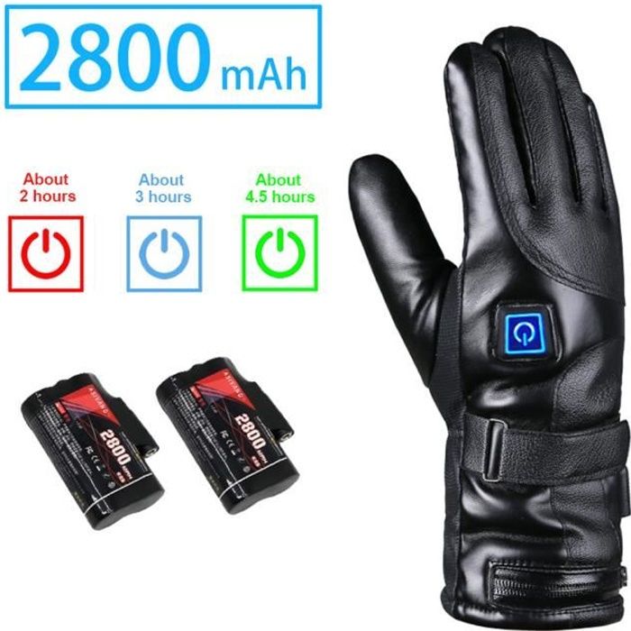 POSUGEAR Gants Chauffants Rechargeables 3000mAh - Imperméables Tactile Pour Ski Randonnée