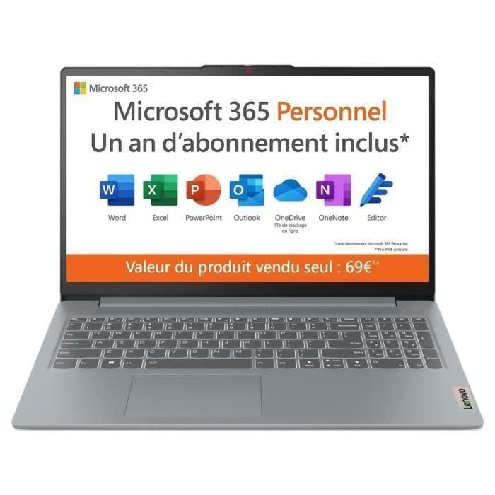 PC portable LENOVO IdeaPad Slim 3 15IAN8 Windows 11 - 15 FHD - Intel N100 - RAM 4 Go - SSD 128 Go - AZERTY