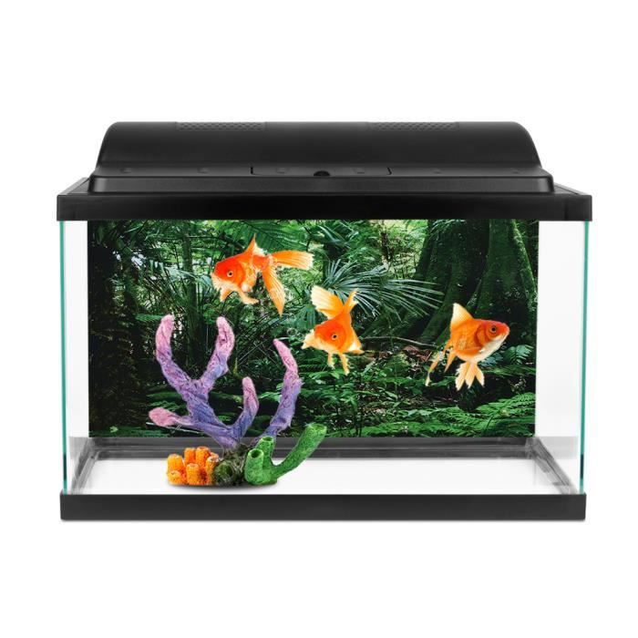 Comparer les prix de OMABETA Affiche d’aquarium PVC boîte de reptiles forêt tropicale fond affiche aquarium mur photo peinture animalerie figurine