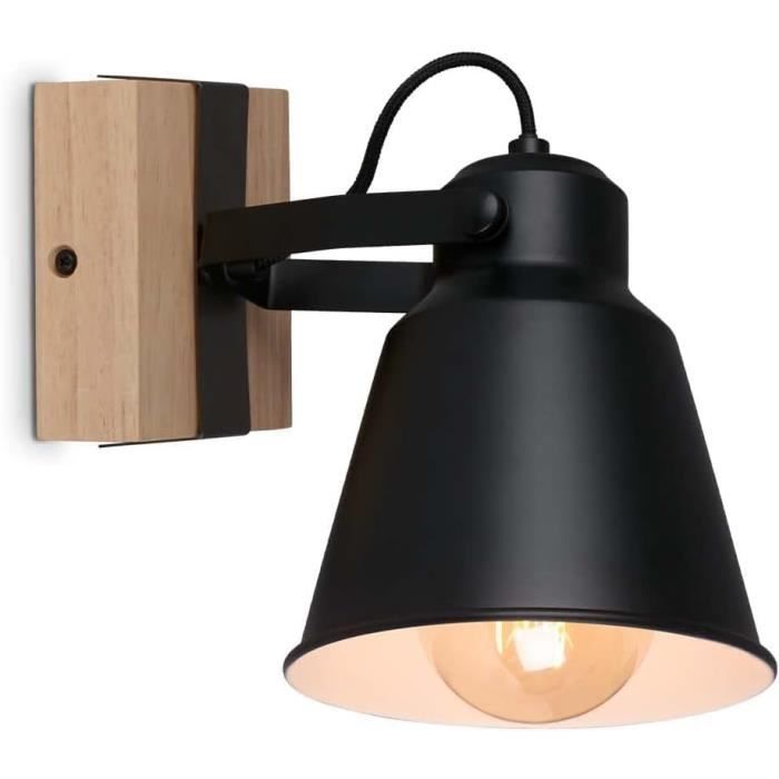 Briloner Spot Applique Murale Rétro Vintage - Pivotant Orientable - Métal Bois Gris Antique - GU10