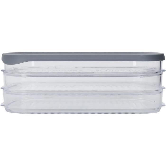 Boîte De Conservation Alimentaire Lot De 2 Click&Fresh 2 Boite Hermetique Alimentaire Gris/Bleu Boite Plastique Alimentaire