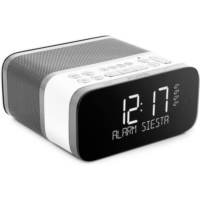Réveil Digital Radio DAB+ FM Roadstar – Double Alarme, écran LCD Lumineux, Chargeur USB, Fonction Snooze – Blanc - 3