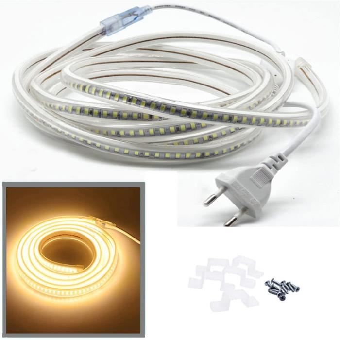 Bande LED DUVERT 12V 5m - 120LED/m, Blanc Froid, IP67, Flexible, Pour Décoration Maison