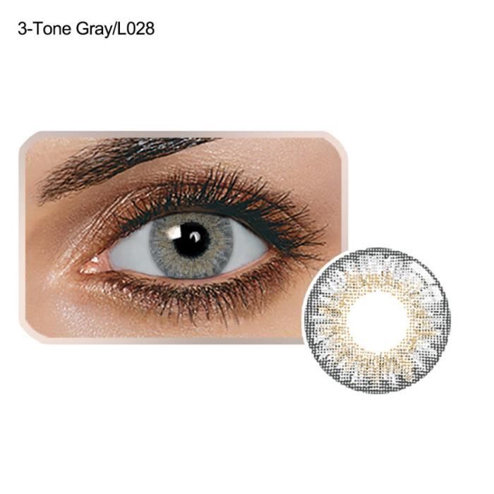 205474 1 Paire 145mm Dia Mode Unisexe Bleu Vert Miel Brun Gris Couleur Lentille De Contact Gris L028 3 Tons