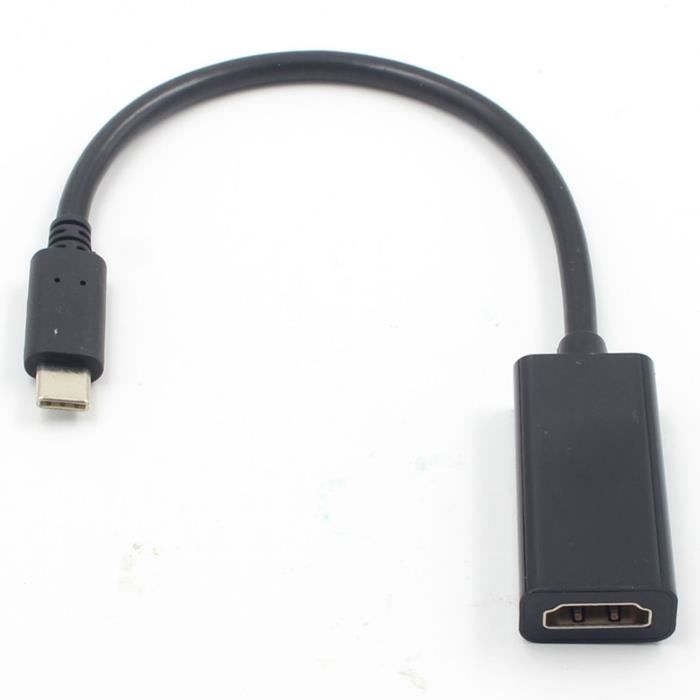 Adaptateur USB 3.1 type C vers HDMI type C mâle vers HDMI femelle