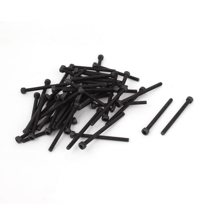 Noires Lot de 50/ vis /à t/ête cylindrique /à six pans M3 en acier alli/é