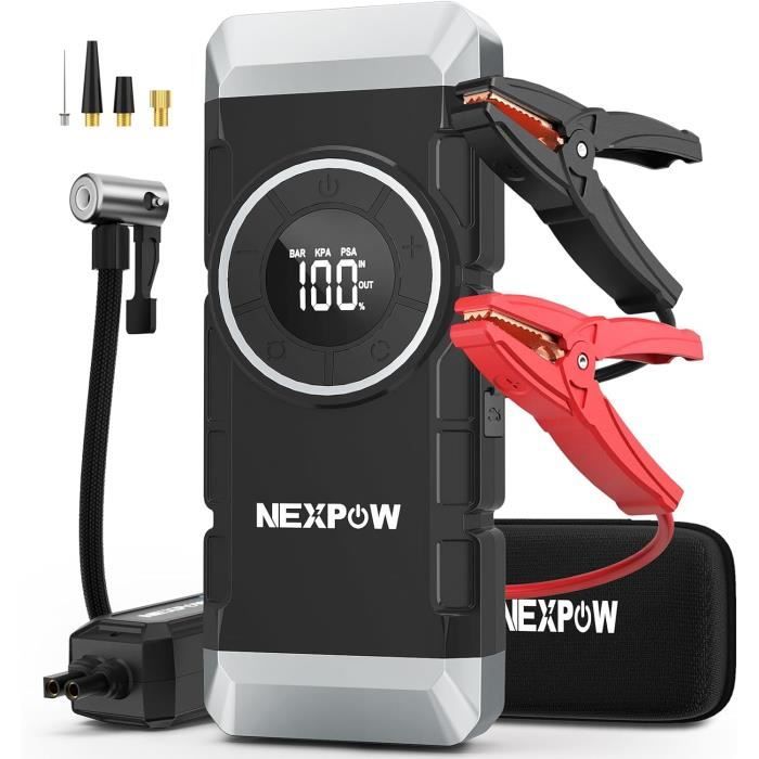 Booster Batterie Voiture 8000A Avec Gonfleur Pneus 160 PSI - Démarreur 14 En 1 Pour Véhicules Essence/diesel - Charge Rapide 45W - 5