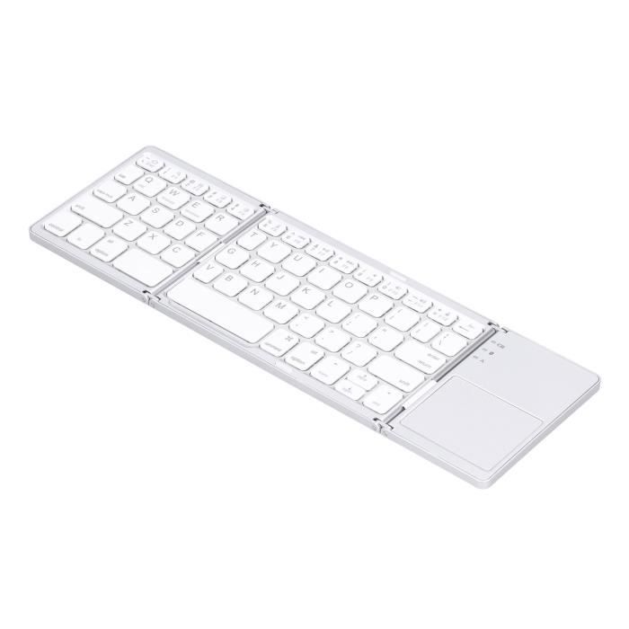 Clavier pliable sans fil avec pavé tactile et écran d'affichage