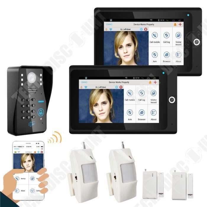 Acheter PDTO nouveau sans fil WiFi intelligent vidéo sonnette téléphone  caméra de sécurité porte cloche interphone