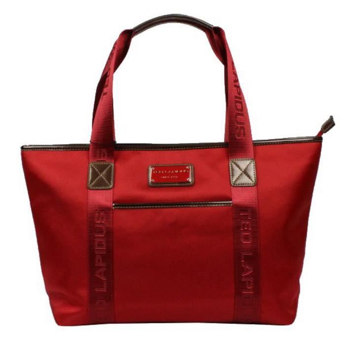 grand sac cabas porté épaule toile ted lapidus tonic tl ny4010 (rouge)