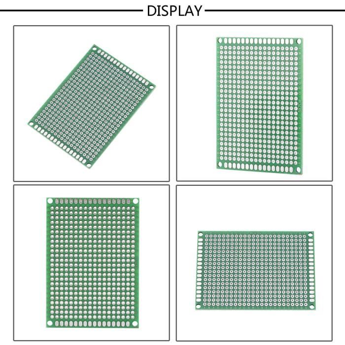 Cartes PCB Universelles Simples Faces - Lot De 5, 150x200mm, Vert - FR4, Trous étamés - Pour Projets électroniques DIY, Soudure