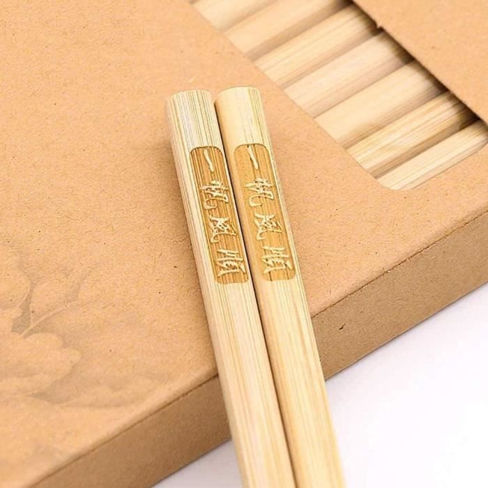 Cadeau De Baguettes Chinois Baguettes En Bambou Réutilisables , 10