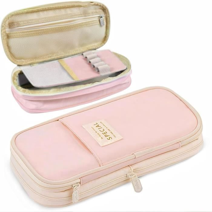 Lot De 2 Trousses à Crayons Avec Nœud - Trousse Scolaire Fille, Rangement Cosmétique Ou Maquillage, Fermeture éclair