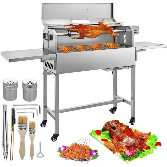 25W Barbecue au Charbon de Bois Électrique - VEVOR - Grill Fumoir BBQ Agneau Inox