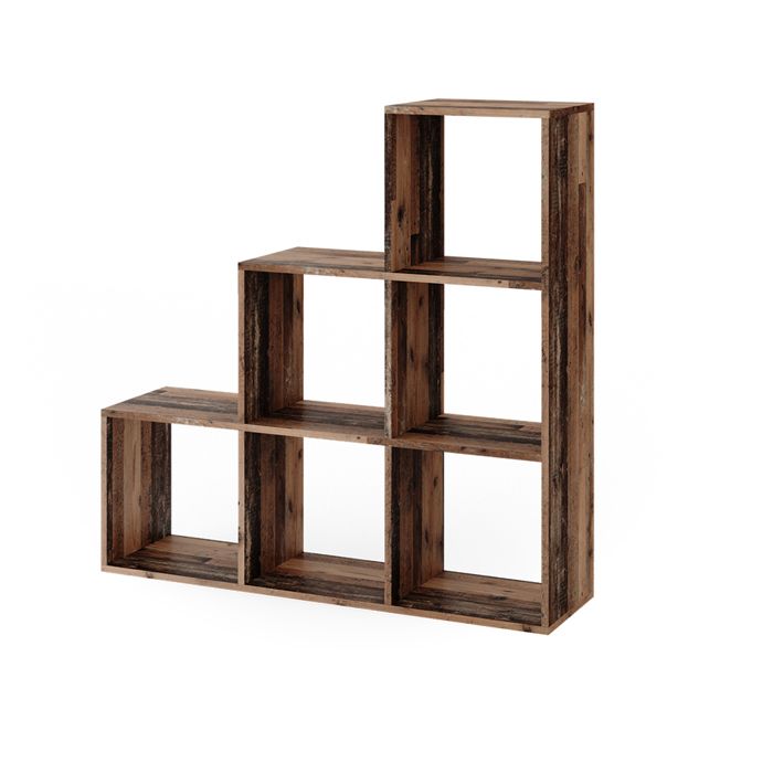 Séparateur De Pièce / étagère Sur Pied TETRA Vicco 4 Compartiments Marron - Neuf, Design Moderne