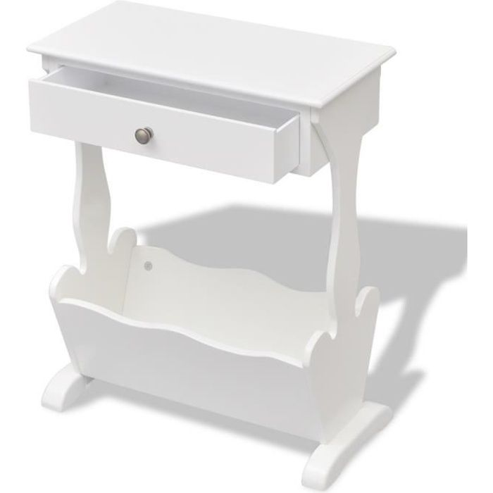 vidaXL Porte-revues Melrose Blanc