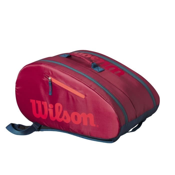 Sac Wilson Tour Padel – Rouge, Jusqu'à 6 Raquettes, Compartiments Thermofoils, Poche PC, Bretelles Rembourrées