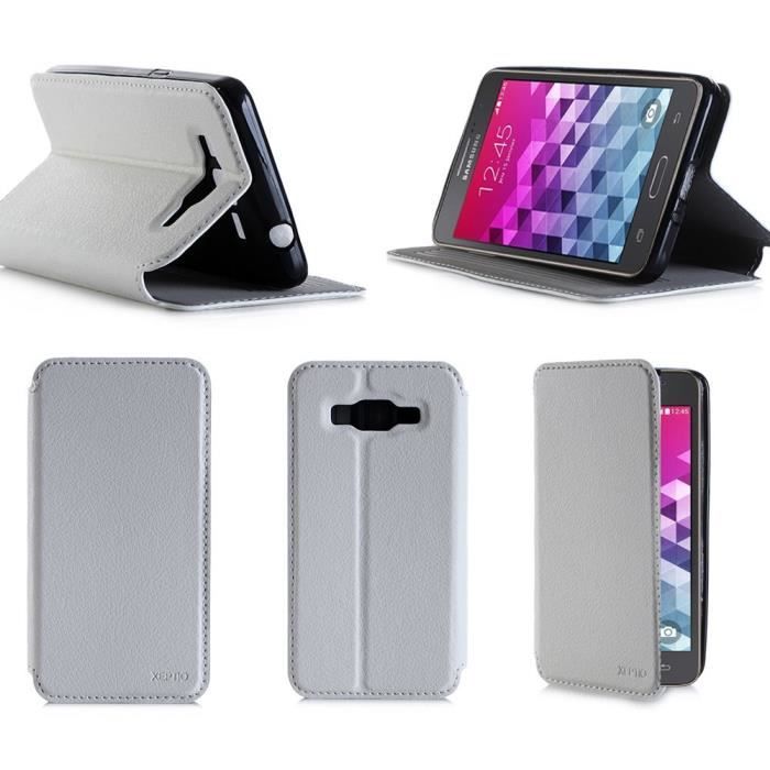 Etui coque Samsung Galaxy Grand Prime VE Value Edition blanc - Housse ...