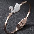 Coffret montre femme + bracelet diamant + anneau + des boucles d'oreilles + collier – cygne de luxe de marque vert-1