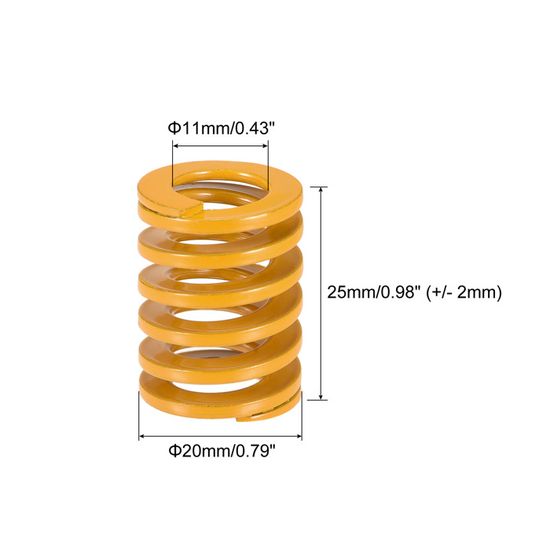 3 Ressorts Compression 20x25mm - Ressorts Acier Pour Imprimante 3D Et Matrices Industrielles