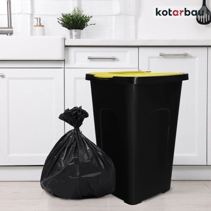 Poubelle Bio GO Practic BINI – 4,5L – Brun – Avec Couvercle Et Filtre