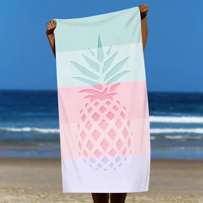 Serviette De Plage Personnalisée NIBESSER Avec Nom - Microfibre Douce, Anti-Sable | Idéale Plage, Piscine, Yoga