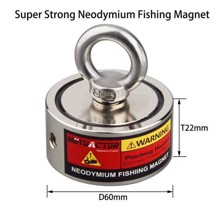 aimant néodyme 140 kg force diamètre 60 mm, aimants avec anneaux