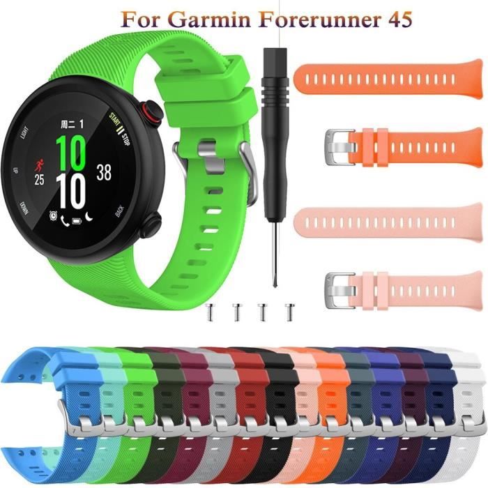 Bracelet de rechange en Silicone, pour Garmin Forerunner 45 45s Swim 2,  Sport, avec outils Black For Garmin Swim 2 -TE14579 , - Achat/vente bracelet  de montre - Cdiscount